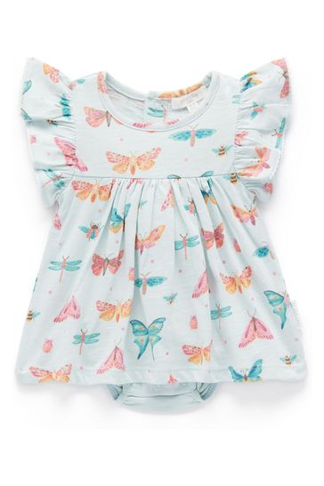 Purebaby Blue Butterfly Bodysuit Dress