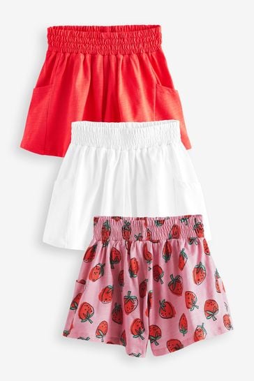 Red/White/Strawberry Shorts 3 Pack (3-16yrs)