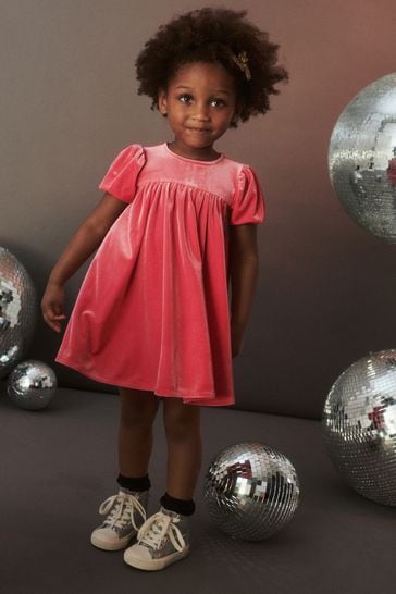 Bright red velvet dress top