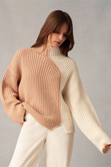 Ro&Zo Cream Two Tone Jumper