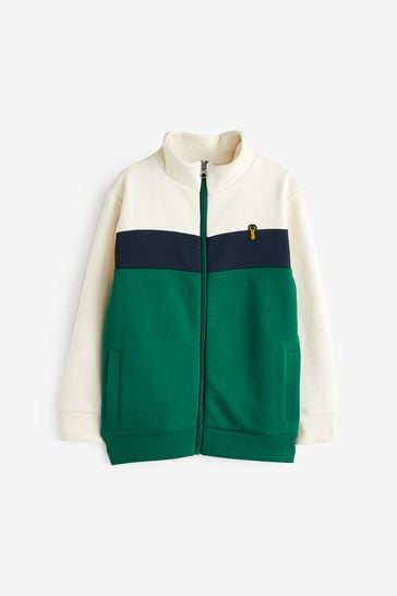 Green/Blue Zip Thru Colourblock Stag Sweatshirt (3-16yrs)