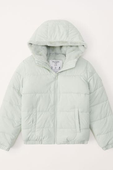 Abercrombie & Fitch Green Quilted Puffer Jacket