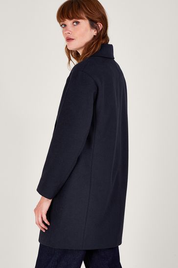 Buy Monsoon Blue Madi Short Double Breasted Coat from Next Ireland