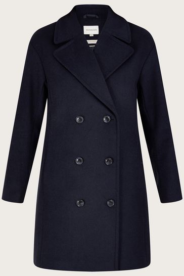 Blue single shop breasted coat