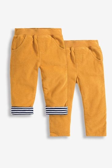 JoJo Maman Bébé Mustard Cord Baby Pull-Up Trousers