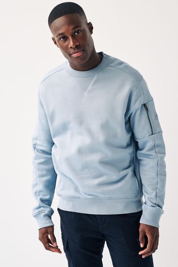 Blue Utility Crew Sweatshirt