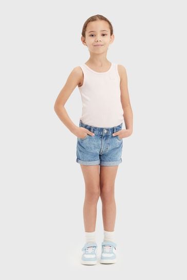Levi's® Blue Light Mom Denim Shorts With Roll Cuff