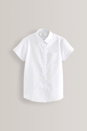 White collar top short sleeve shirt