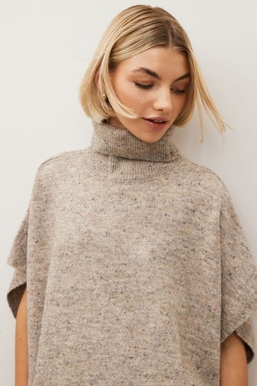 Polo neck deals poncho jumper