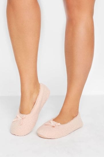 Buy Yours Curve Pink Wide Fit Borg Ballet Slippers from Next Singapore