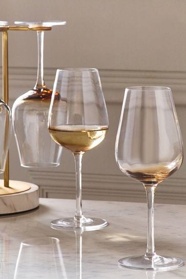 Buy Set of 4 Natural Smoked Kya Tapered Wine Glasses from Next Luxembourg