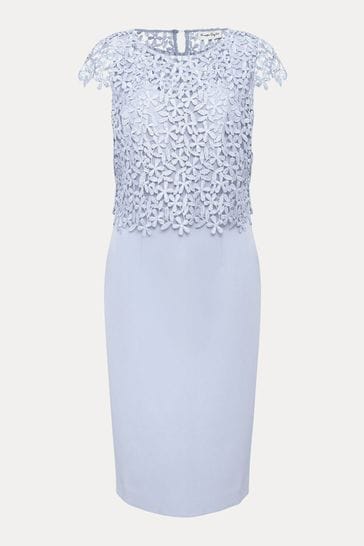 Phase Eight Blue Daisy Lace Double Layer Dress