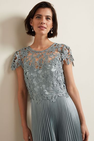 Phase eight angela store lace dress green