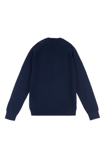Navy blue crewneck sweater sales