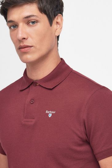 Barbour Burgundy Red Classic Pique Polo Shirt