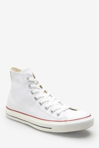 Converse White Leather High Trainers 