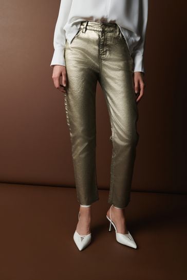 Metallic gold shop jeans