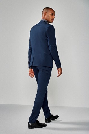 Buy Bright Blue Skinny Fit Stretch Tonic Suit Jacket from Next Luxembourg