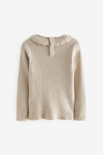 Grey frill neck clearance jumper