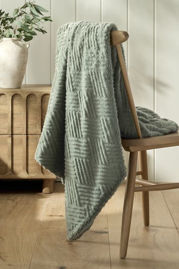Sage green faux fur throw online