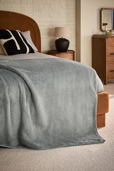Buy Grey Marshmallow Soft Fleece Throw from Next Bahrain