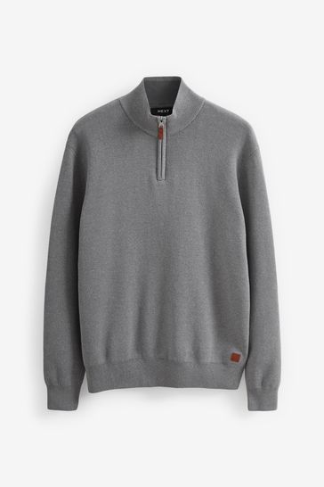 Half zip top neck jumper