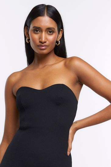 Black tube top dress sale
