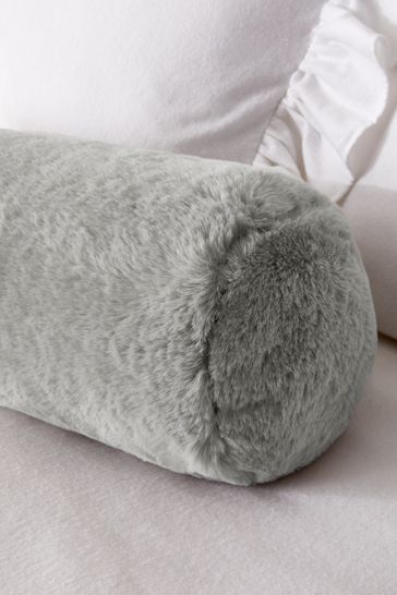 Fur bolster pillow clearance