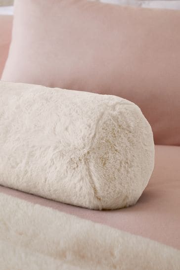 Buy Ivory Plush Faux Fur Bolster Cushion from Next Netherlands