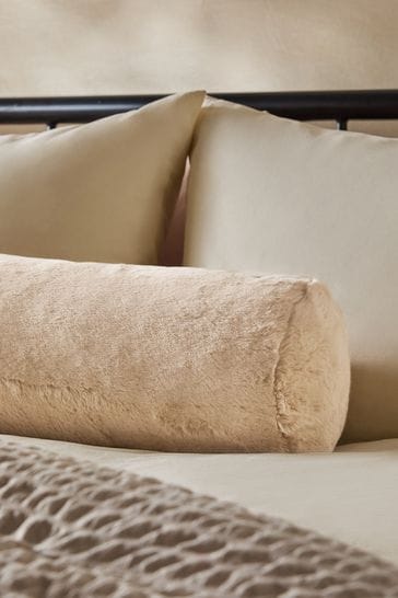 Faux fur bolster pillow shop