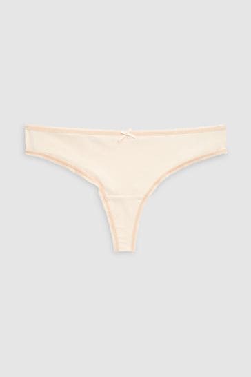 Black/White/Nude Thong Microfibre Knickers 7 Pack