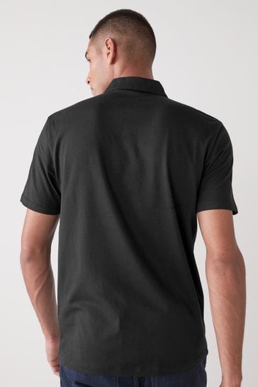 All black outlet polo shirt