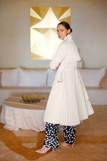 Buy Phase Eight Cream Eleanor Pleat Back Trench Coat from Next