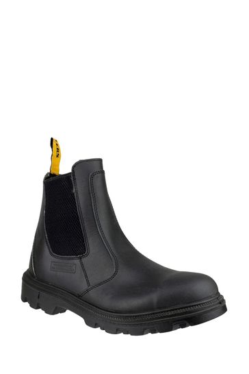 Amblers Safety Black FS129 Water Resistant Pull-On Safety Dealer Boots