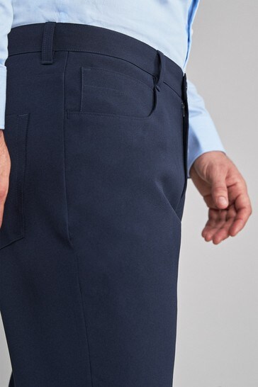 Buy Navy Blue Slim Fit Five Pocket Jeans Style Trousers from Next Luxembourg