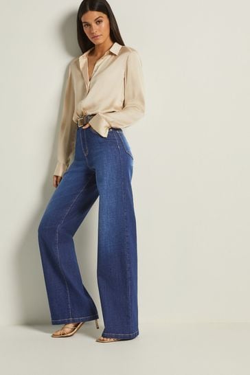 Buy Dark Blue Hourglass Wide Leg Jeans from Next Netherlands
