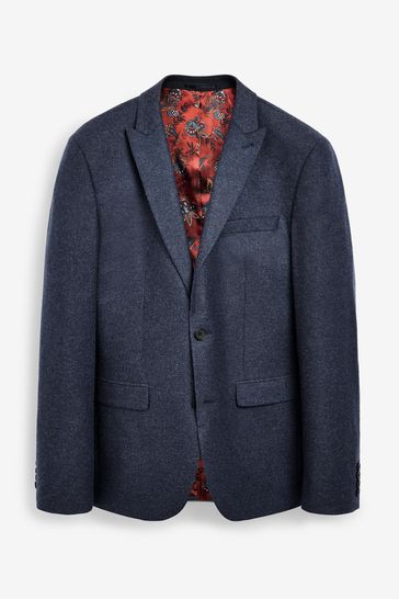 Buy Blue Wool Donegal Suit Jacket from Next Luxembourg