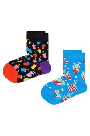 Pack de 2 pares de calcetines para niños con diseño de aperitivos de Happy Socks
