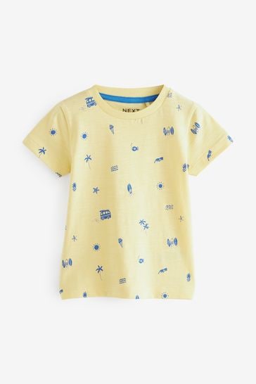 Yellow All-Over Print Short Sleeve T-Shirt (3mths-7yrs)
