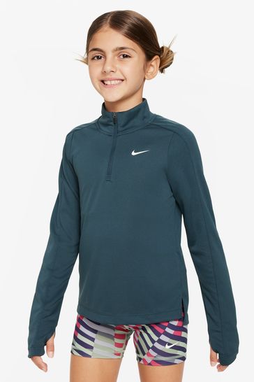 Nike Jungle Green Dri-FIT Half Zip Long Sleeve Running Top