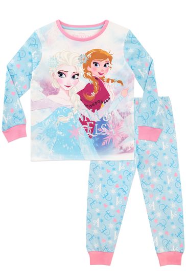Buy Character Blue Disney Frozen Long Leg 100 Cotton Pyjama Set from Next Bahrain