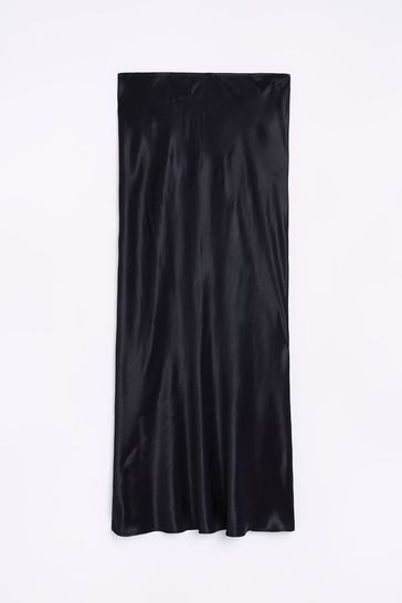 Buy River Island Black Easy Bias Satin Maxi Skirt from Next Luxembourg