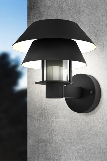 Eglo Black Chiappera Outdoor Tiered Lampshade Wall Light