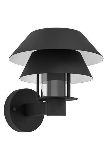 Eglo Black Chiappera Outdoor Tiered Lampshade Wall Light