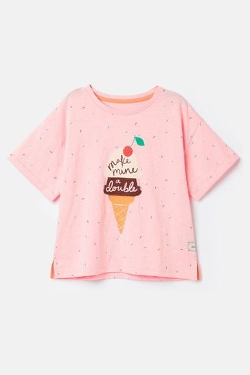 Joules Fun Days Pink Short Sleeve Graphic T-shirt