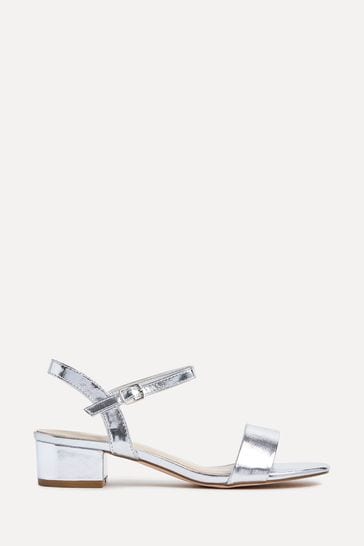 Buy Linzi Silver Kezzi Barely There Low Block Heeled Sandals from Next Spain