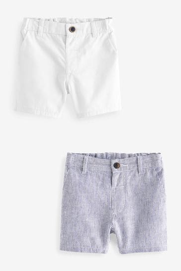 White/Blue Chino Shorts 2 Pack (3mths-7yrs)