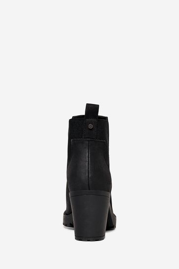 Ladies black heeled ankle boots outlet
