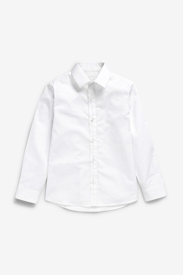 Buy Signature Long Sleeve Tonal Geo Smart Shirt (3-16yrs) from the Next ...