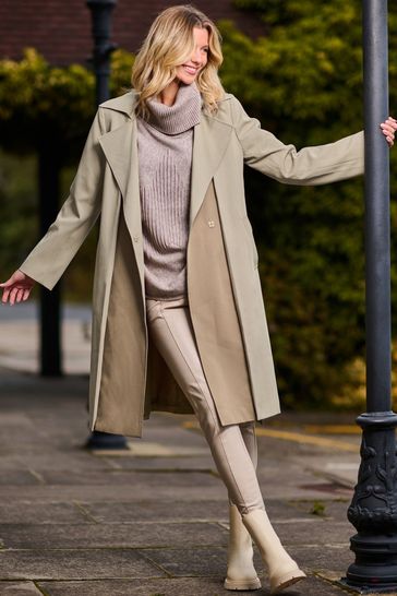 Jolie Moi Two Tone Contrast Trench Coat